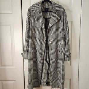 Forever 21, Long Coat Tweed Textured, B&W